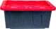 American Lifting 17-Gallon Storage Containers - Tough with Lids Durable Stackable - Keep Your Belongings Safe and Organized - (4 Pack - Red)