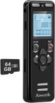 72GB Digital Voice Recorder Voice Activated Recorder for Lectures Meetings - aiworth 5220 Hours Sound Audio Recorder Dictaphone Recording Device with Playback,MP3 Player,Password,Variable Speed