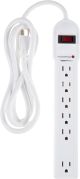 Amazon Basics Rectangular 6-Outlet Surge Protector Power Strip, 6-Foot Long Cord, 790 Joule - White