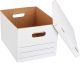 Amazon Basics Storage and Filing Boxes With Lid and Handles, Legal/Letter Size, Basic Duty, Pack of 20, White, 16.2