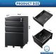 DEVAISE 3 Drawer Mobile File Cabinet with Lock, Under Desk Metal Filing Cabinet for Legal/Letter/A4 File, Fully Assembled Except Wheels, Black