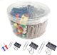 360PCS Paper Clips, Binder Clips and Push Pins Set | Set with Assorted Size with Silver and Black Colors | Mini, Small and Jumbo Paper Clips for Home, School, Office Supplies