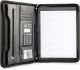 COSSINI Black Superior Vegan Leather Business Portfolio with Zipper – Padfolio All-in-One - Smartest Protective 10.1 Inch Tablet Sleeve, Presentation Slot, Solar Calculator, Card Storage, Writing Pad